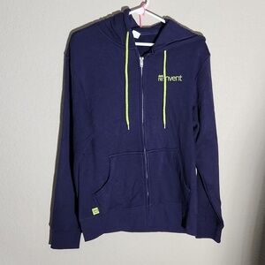 AWS Womens Jacket Hoodie size M Navy Blue Tech Jacket